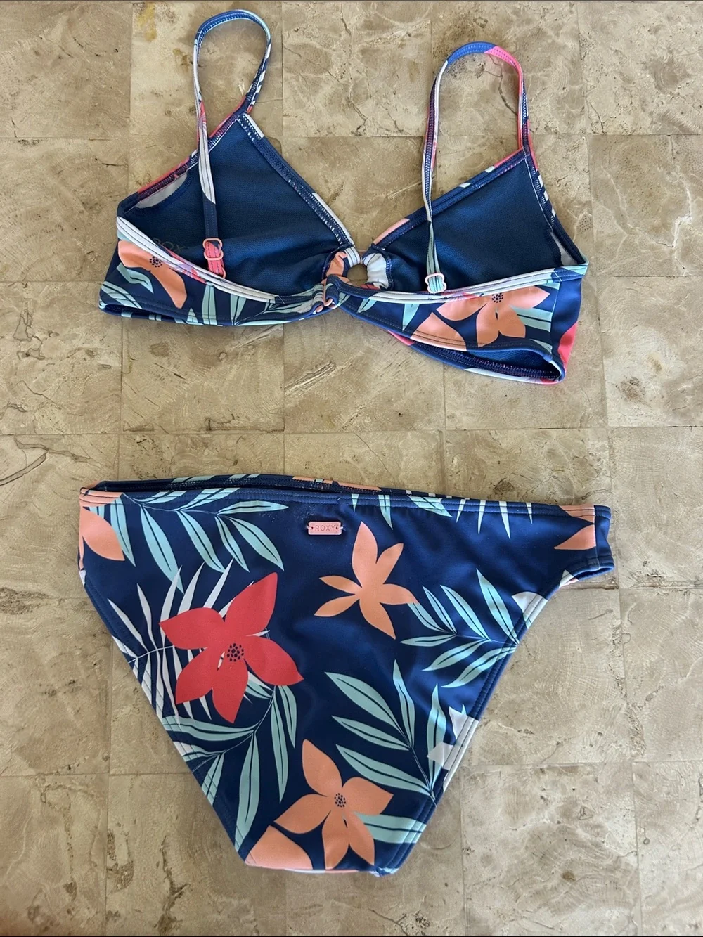 Bundle Roxy Girls Swim Set 4-Piece Mix & Match Bikini Top & 3 Bottoms Size 12